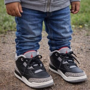 Nike Air Jordan 3 Retro “Black Cement” Toddler Sneakers – Size 8C